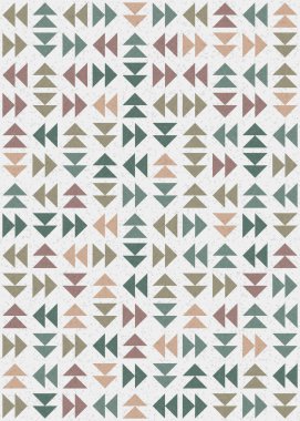 Soyut renk geometrik mozaik desen üretici hesaplama sanatı illüstrasyonu, fayans renk parçalarının taklit edilmesi