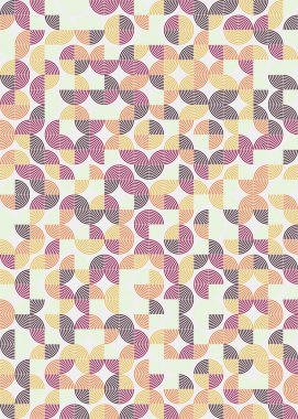 Soyut Geometrik Desen, üretken hesaplama sanatı çizimi