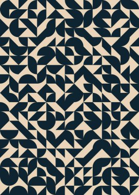 Soyut renk geometrik mozaik desen üretici hesaplama sanatı illüstrasyonu, fayans renk parçalarının taklit edilmesi