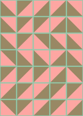 Soyut renk geometrik mozaik desen üretici hesaplama sanatı illüstrasyonu, fayans renk parçalarının taklit edilmesi
