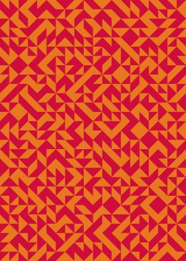 Soyut renk geometrik mozaik desen üretici hesaplama sanatı illüstrasyonu, fayans renk parçalarının taklit edilmesi