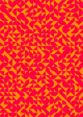 Soyut renk geometrik mozaik desen üretici hesaplama sanatı illüstrasyonu, fayans renk parçalarının taklit edilmesi