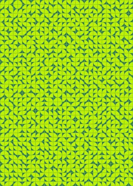 Soyut renk geometrik mozaik desen üretici hesaplama sanatı illüstrasyonu, fayans renk parçalarının taklit edilmesi