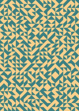 Soyut renk geometrik mozaik desen üretici hesaplama sanatı illüstrasyonu, fayans renk parçalarının taklit edilmesi