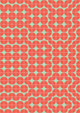 Soyut renk geometrik mozaik desen üretici hesaplama sanatı illüstrasyonu, fayans renk parçalarının taklit edilmesi