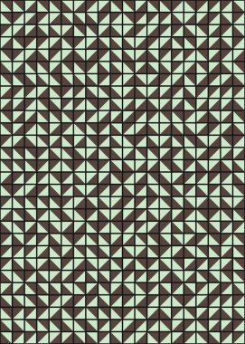 Soyut renk geometrik mozaik desen üretici hesaplama sanatı illüstrasyonu, fayans renk parçalarının taklit edilmesi