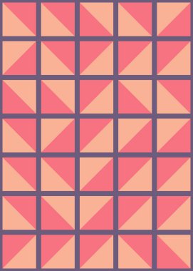 Soyut renk geometrik mozaik desen üretici hesaplama sanatı illüstrasyonu, fayans renk parçalarının taklit edilmesi