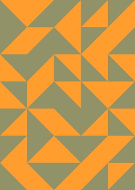 Soyut renk geometrik mozaik desen üretici hesaplama sanatı illüstrasyonu, fayans renk parçalarının taklit edilmesi