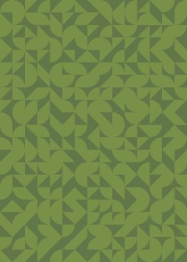 Soyut renk geometrik mozaik desen üretici hesaplama sanatı illüstrasyonu, fayans renk parçalarının taklit edilmesi