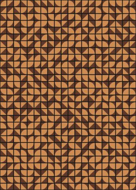 Soyut renk geometrik mozaik desen üretici hesaplama sanatı illüstrasyonu, fayans renk parçalarının taklit edilmesi