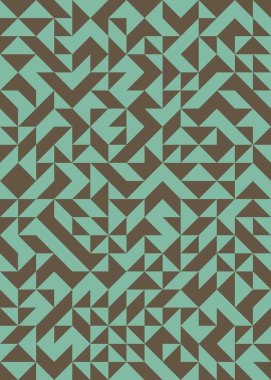 Soyut renk geometrik mozaik desen üretici hesaplama sanatı illüstrasyonu, fayans renk parçalarının taklit edilmesi