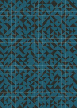 Soyut renk geometrik mozaik desen üretici hesaplama sanatı illüstrasyonu, fayans renk parçalarının taklit edilmesi