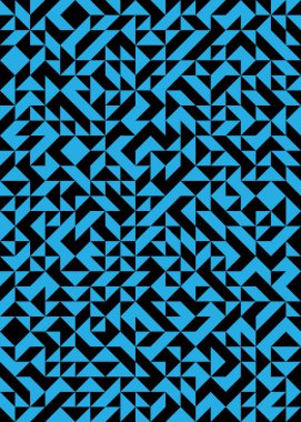 Soyut renk geometrik mozaik desen üretici hesaplama sanatı illüstrasyonu, fayans renk parçalarının taklit edilmesi