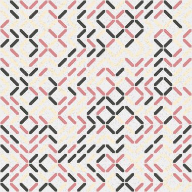 Soyut renk geometrik mozaik desen üretken hesaplama sanatı çizimi, fayans rengi parçalarının taklidi