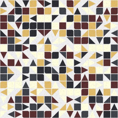 Soyut renk geometrik mozaik desen üretken hesaplama sanatı çizimi, fayans rengi parçalarının taklidi