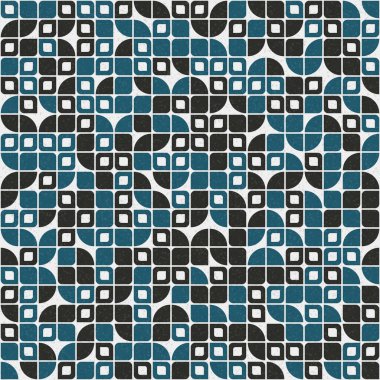 Soyut renk geometrik mozaik desen üretken hesaplama sanatı çizimi, fayans rengi parçalarının taklidi