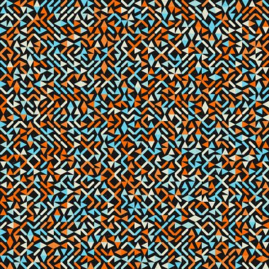 Soyut renk geometrik mozaik desen üretken hesaplama sanatı çizimi, fayans rengi parçalarının taklidi