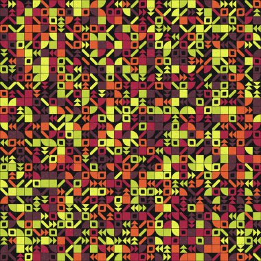 Soyut Geometrik Desen, üretken hesaplama sanatı çizimi 