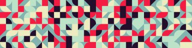 Soyut renk geometrik mozaik desen üretken hesaplama sanatı çizimi, fayans rengi parçalarının taklidi