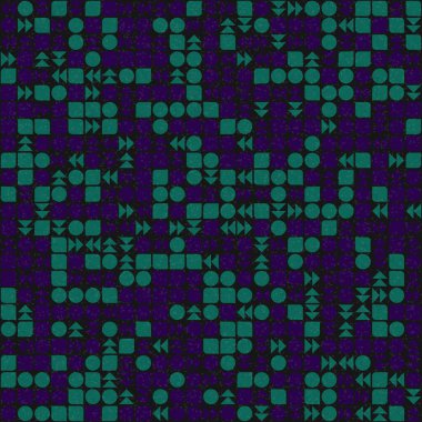 Soyut renk geometrik mozaik desen üretken hesaplama sanatı çizimi, fayans rengi parçalarının taklidi