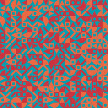 Soyut renk geometrik mozaik desen üretken hesaplama sanatı çizimi, fayans rengi parçalarının taklidi