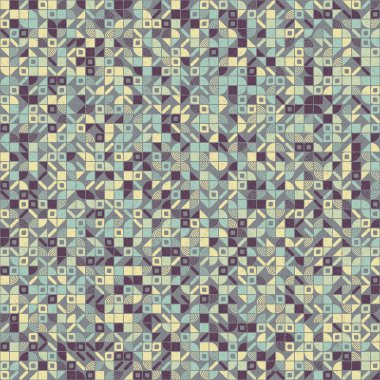 Soyut renk geometrik mozaik desen üretken hesaplama sanatı çizimi, fayans rengi parçalarının taklidi