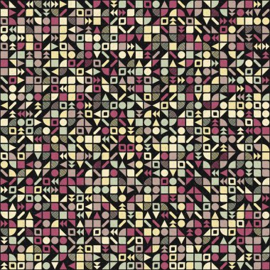 Soyut Geometrik Desen, üretken hesaplama sanatı çizimi 