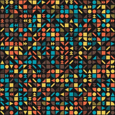 Soyut Geometrik Desen, üretken hesaplama sanatı çizimi 