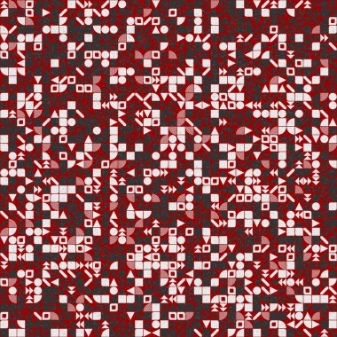 Soyut renk geometrik mozaik desen üretken hesaplama sanatı çizimi, fayans rengi parçalarının taklidi