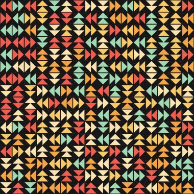 Soyut renk geometrik mozaik desen üretken hesaplama sanatı çizimi, fayans rengi parçalarının taklidi