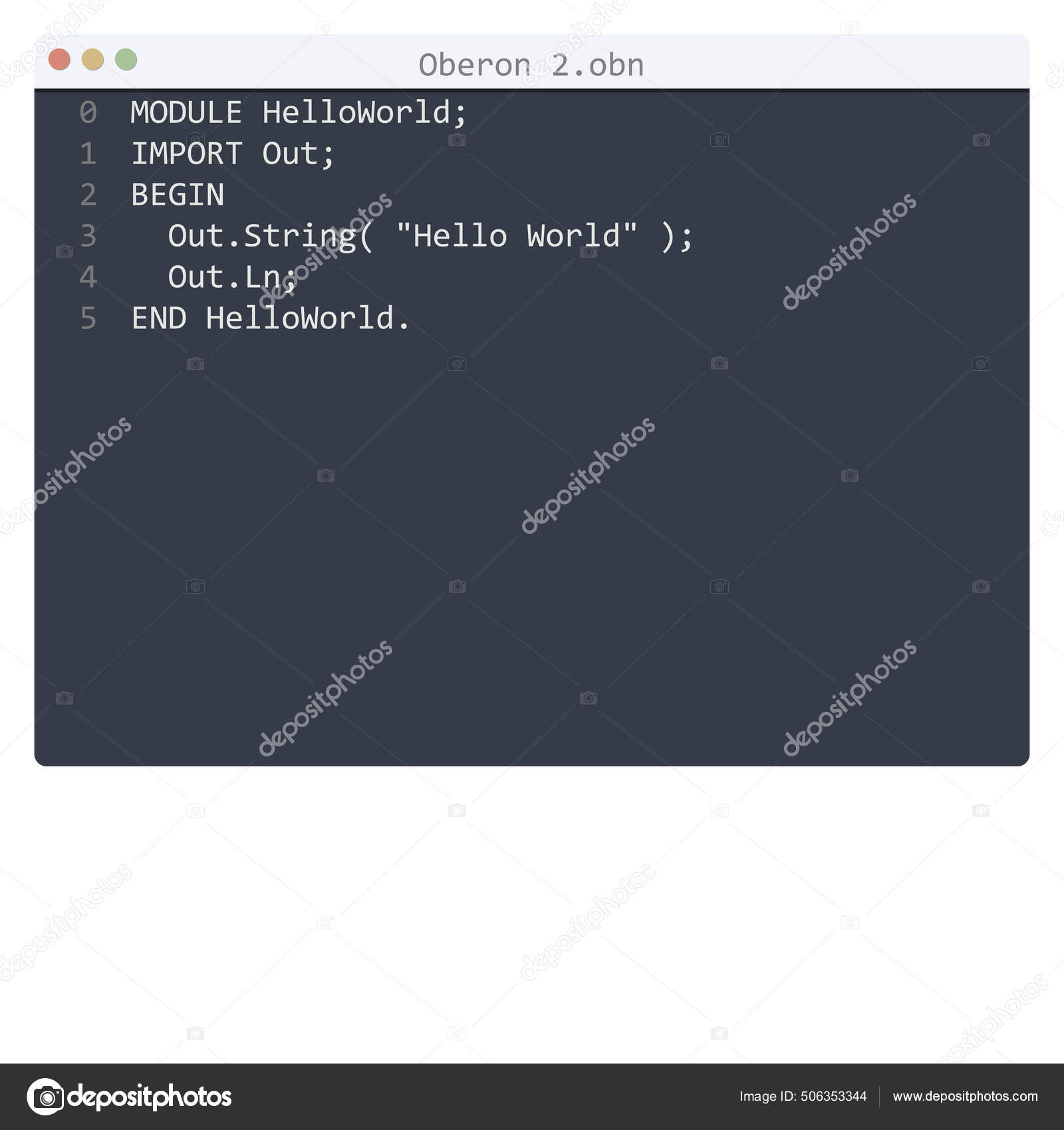 Образец Программы Hello World Двух Языках Окне Редактора Векторное.