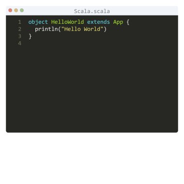 Düzenleyici penceresinde ölçek dili Merhaba Dünya programı örneği