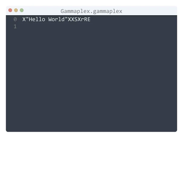 Пример Программы Hello World Окне Редактора — стоковый вектор