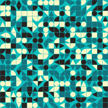 Soyut Geometrik Desen, üretken hesaplama sanatı çizimi 