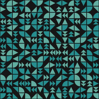 Soyut renk geometrik mozaik desen üretken hesaplama sanatı çizimi, fayans rengi parçalarının taklidi