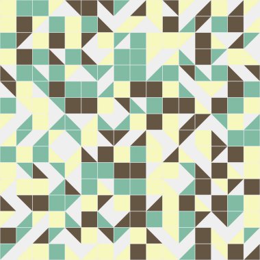 Soyut renk geometrik mozaik desen üretken hesaplama sanatı çizimi, fayans rengi parçalarının taklidi