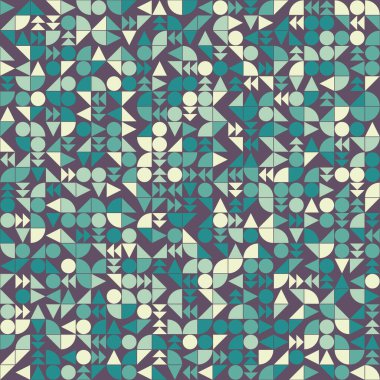Soyut renk geometrik mozaik desen üretken hesaplama sanatı çizimi, fayans rengi parçalarının taklidi