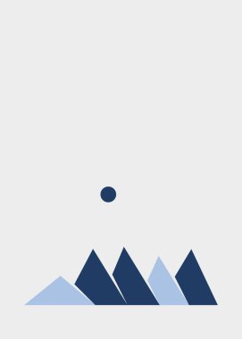 Geometrik Dağlar manzarası, sanat afişi çizimi