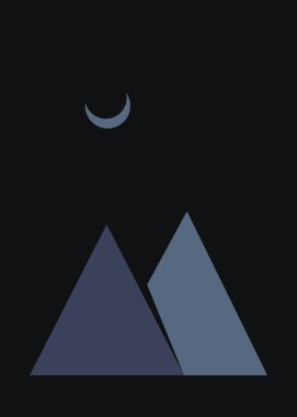 Geometrik Dağlar siluet manzara çizimi