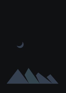 Geometrik Dağlar siluet manzara çizimi