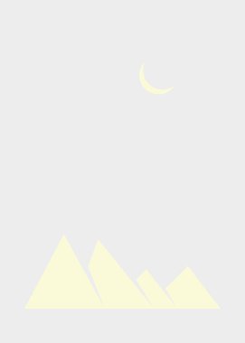 Geometrik Dağlar siluet manzara çizimi