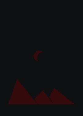 Geometrik Dağlar manzarası, sanat afişi çizimi