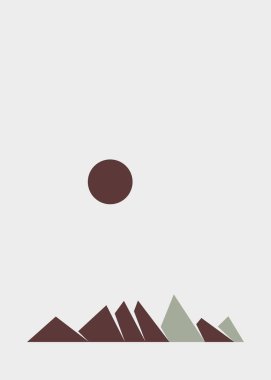 Geometrik Dağlar siluet manzara resmi