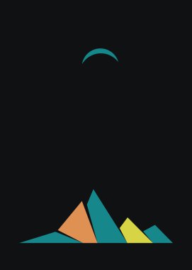 Geometrik Dağlar siluet manzara resmi