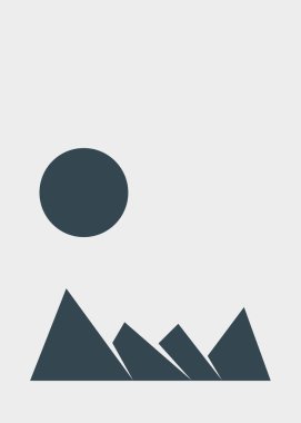 Geometrik Dağlar silueti, sanat afişi çizimi