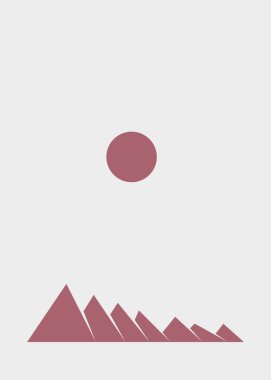 Geometrik Dağlar silueti, sanat afişi çizimi