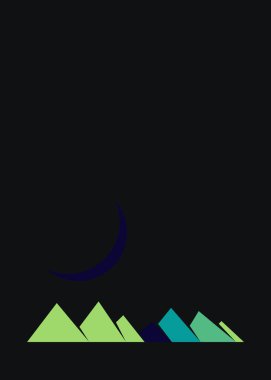 Geometrik Dağlar siluet manzara çizimi