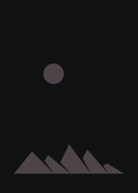 Geometrik Dağlar siluet manzara resmi