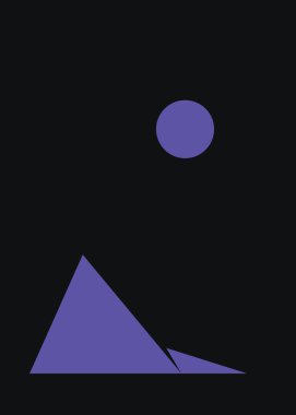 Geometrik Dağlar silueti, sanat afişi çizimi