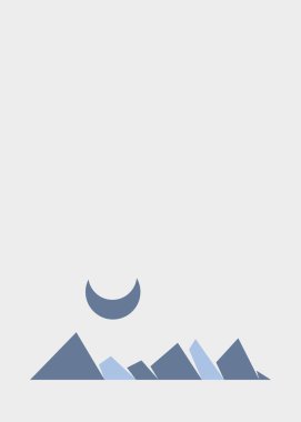 Geometrik Dağlar siluet manzara çizimi